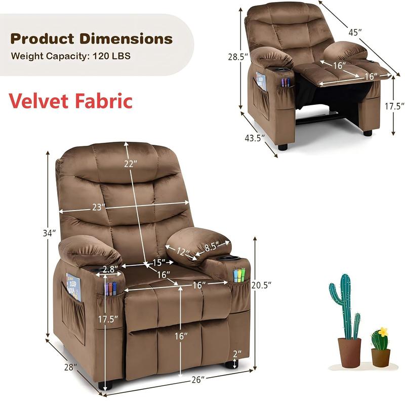 Kids Recliner Chair with Footrest