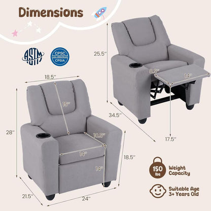 Kids Recliner Chair with Footrest