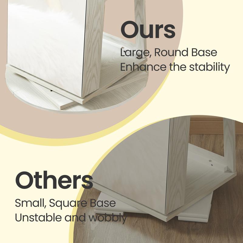 LED Jewelry Mirror Cabinet, Lockable, Full-Length