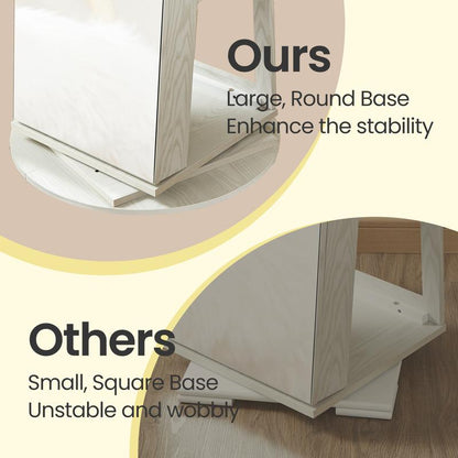 LED Jewelry Mirror Cabinet, Lockable, Full-Length