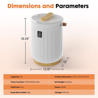 20L Towel Warmer, 4 Timer Settings
