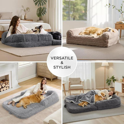 Luxury 3-in-1 Warm Foldable Dog Bed