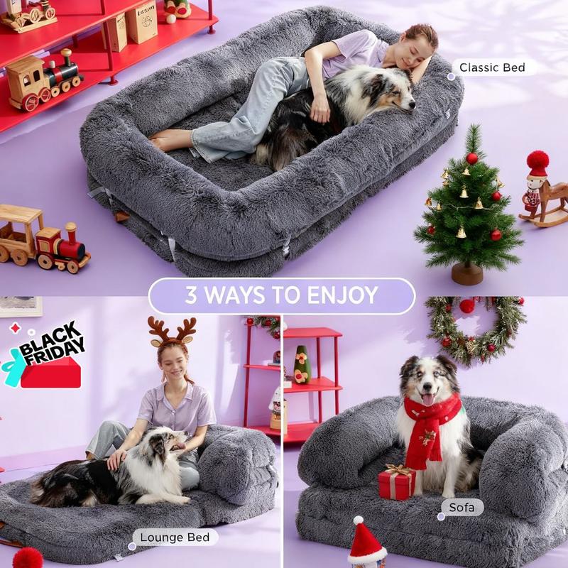 Luxury 3-in-1 Warm Foldable Dog Bed