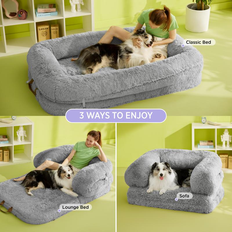 Luxury 3-in-1 Warm Foldable Dog Bed