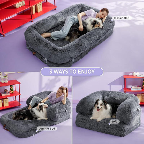 Luxury 3-in-1 Warm Foldable Dog Bed